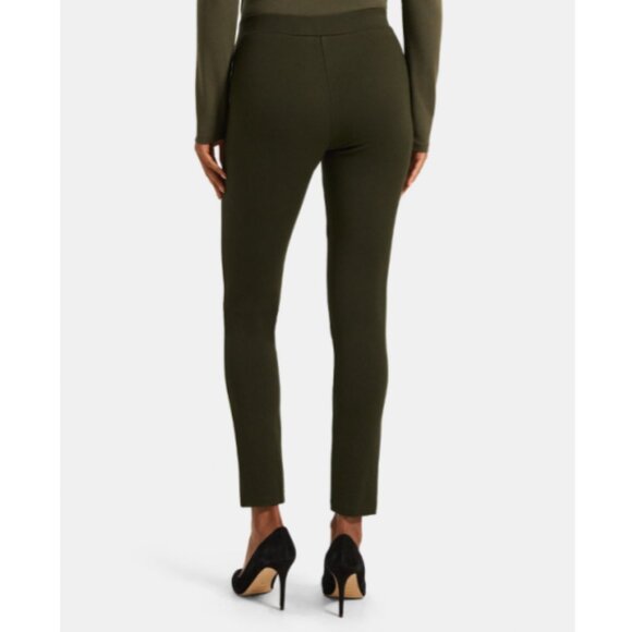 -Theory Dark Forest Green Olive Stretchy Legging in Stretch Knit Ponte Small - Picture 3 of 8